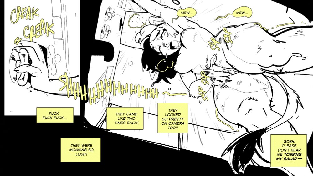 catgirl tossing her salad