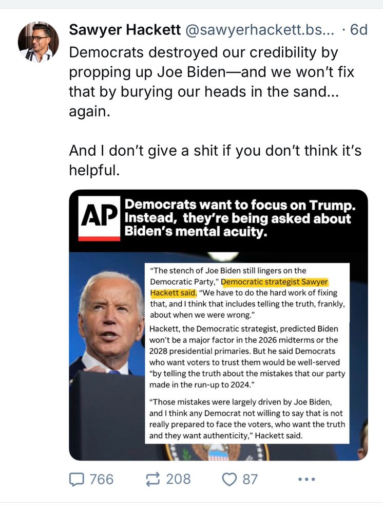 Sawyed Hacket coughing up some nonsense so he looks intelligent. 