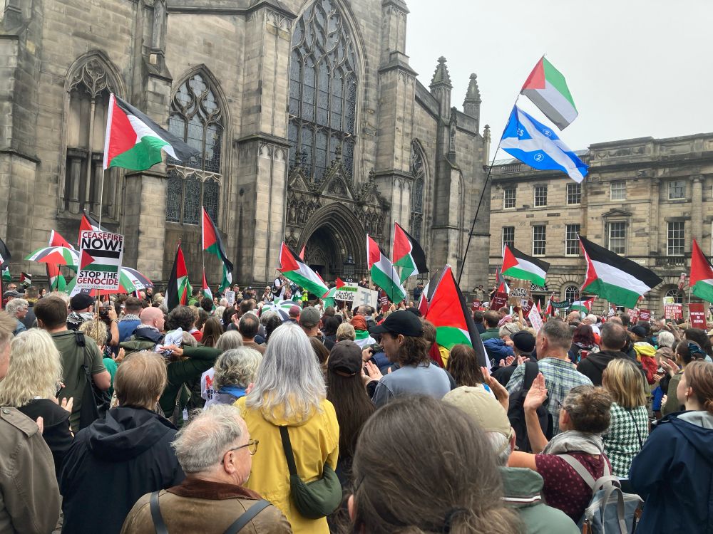 Photo of Palestine demo in Edinburgh