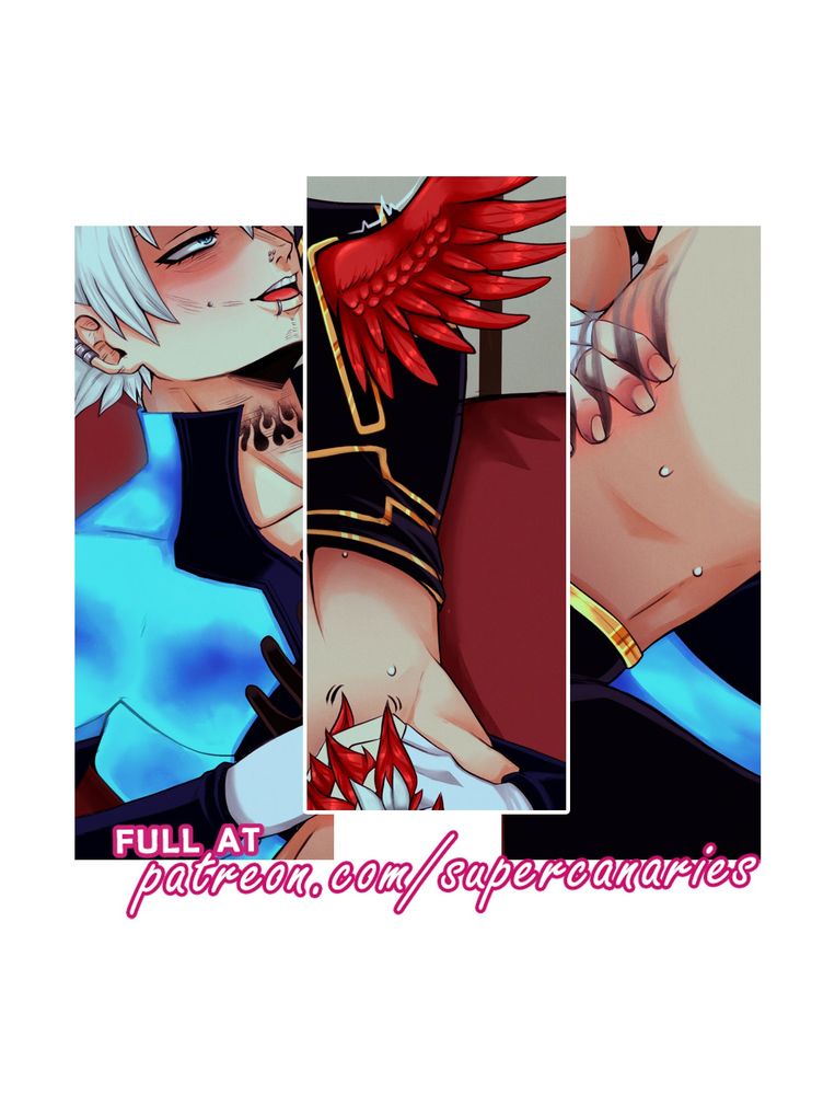 an illustration of Dabi and Hawks from MHA