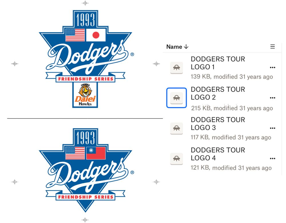 Los Angeles Dodgers Asia tour logos 1993 by Todd Radom