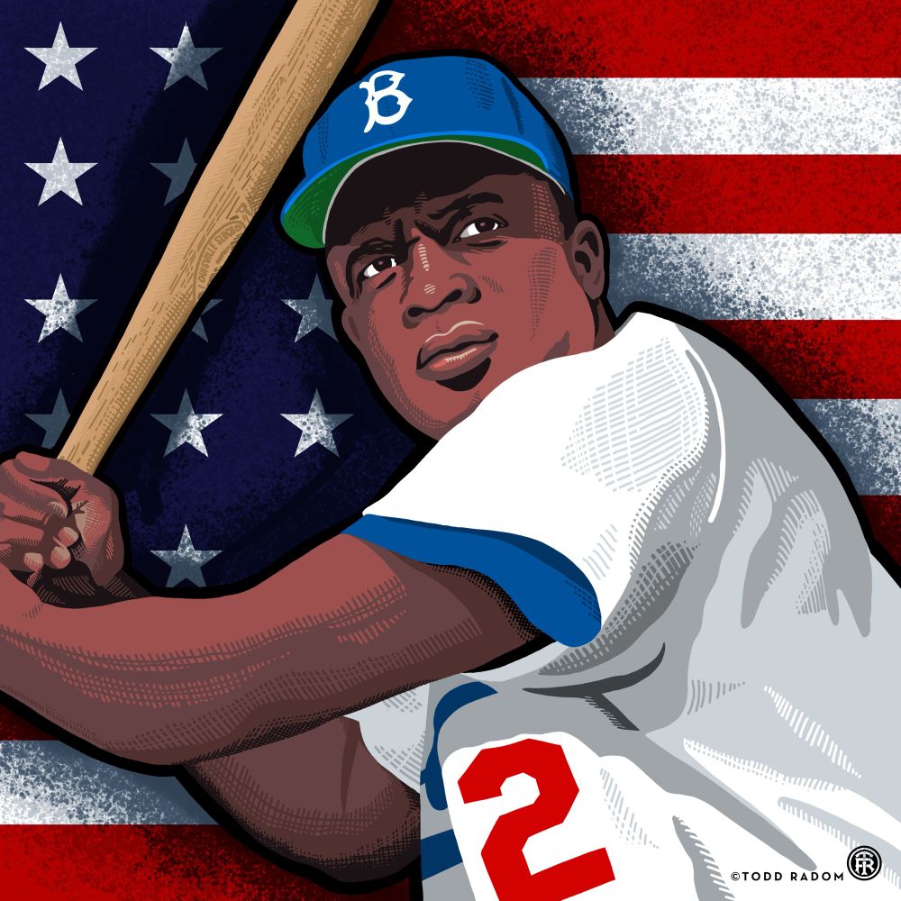 Jackie Robinson illustration by Todd Radom