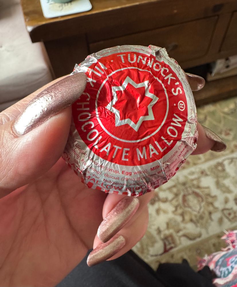 A Tunnock’s teacake. 