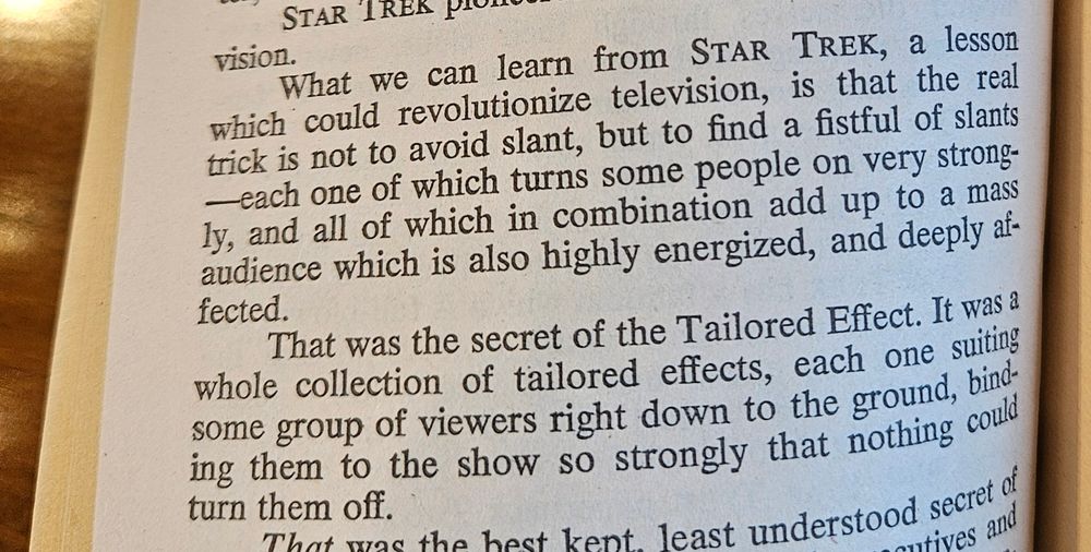 Photo of an excerpt from the book Star Trek Lives! about tailoring media to your audience 
