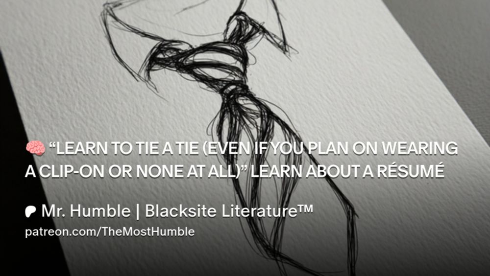 🧠 “LEARN TO TIE A TIE (EVEN IF YOU PLAN ON WEARING A CLIP-ON OR NONE AT ALL)” LEARN ABOUT A RÉSUMÉ | Mr. Humble | Blacksite Literature™