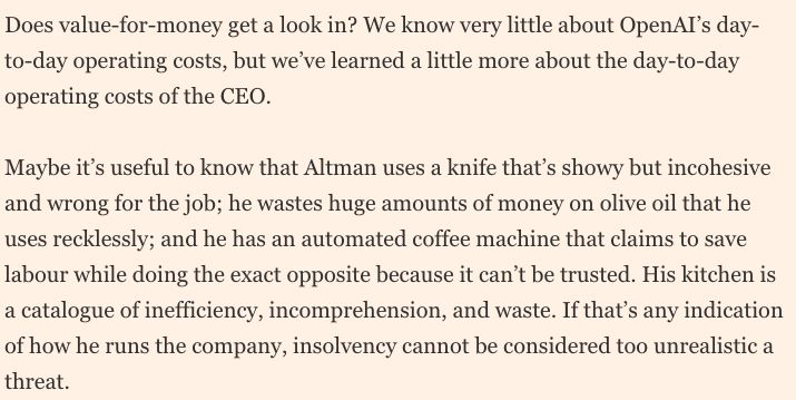 Screenshot of a very sassy FT article ending about Altman and ChatGPT
