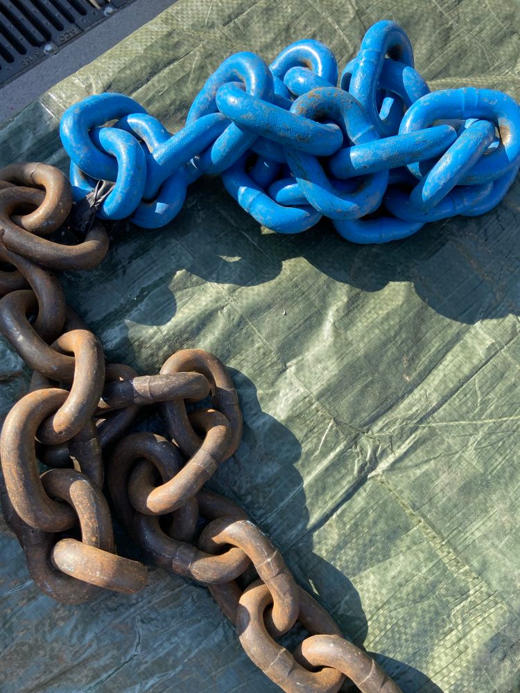 Close up shot of parts of a big chain
