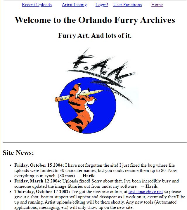 Screenshot of the main page taken right before the website went down in December 2007.