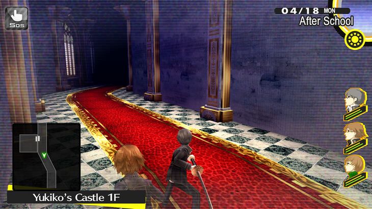 Auto-generated dungeons in P4 make for some bland dungeoneering. Occasionally, you’d get fun gimmicks, like the warp rooms in Mitsuo’s dungeon, but there was also some kinda needless backtracking that just served to artificially extend the dungeons. They can do better, for sure.