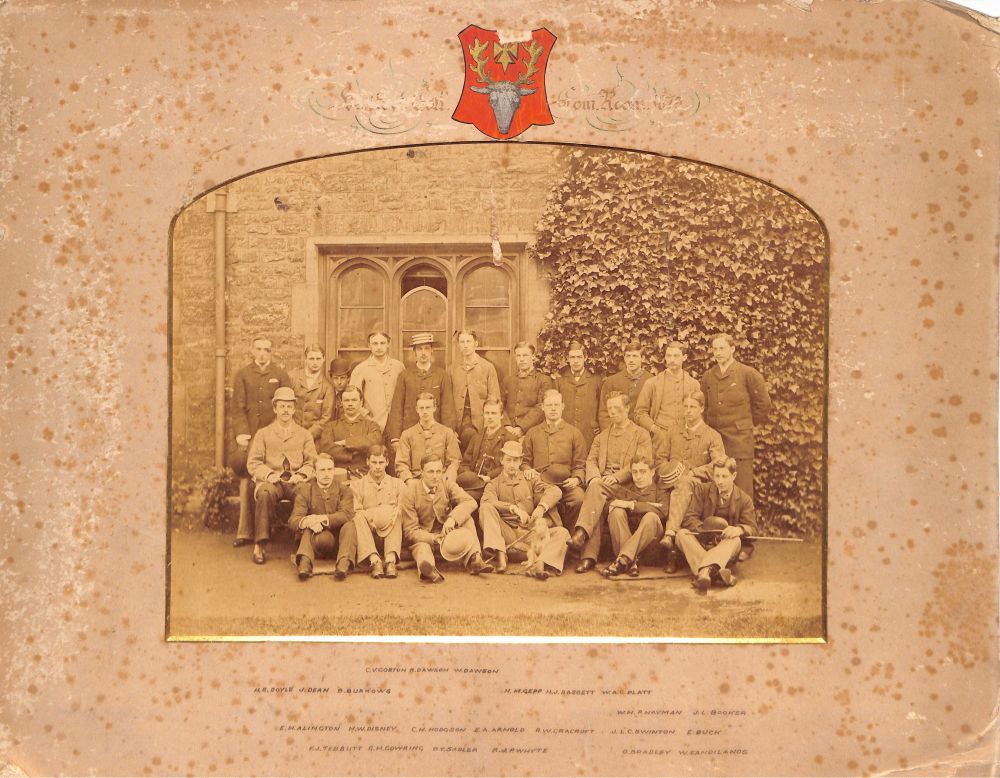 An early photograph of Hertford College students from 1879