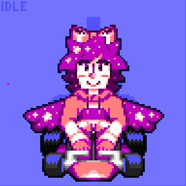 My OC Aster sitting in a go-kart.