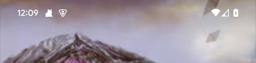Image of the Android notification bar with a cat head shaped notification icon.