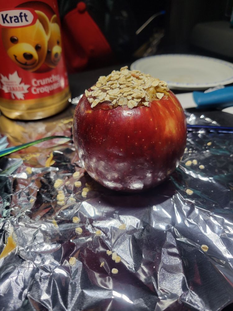 A baked apple ready to be baked