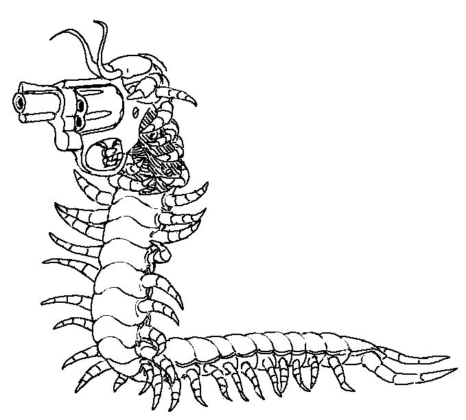 centipede with a gun oooohhh oh oh its a centipede with a gun