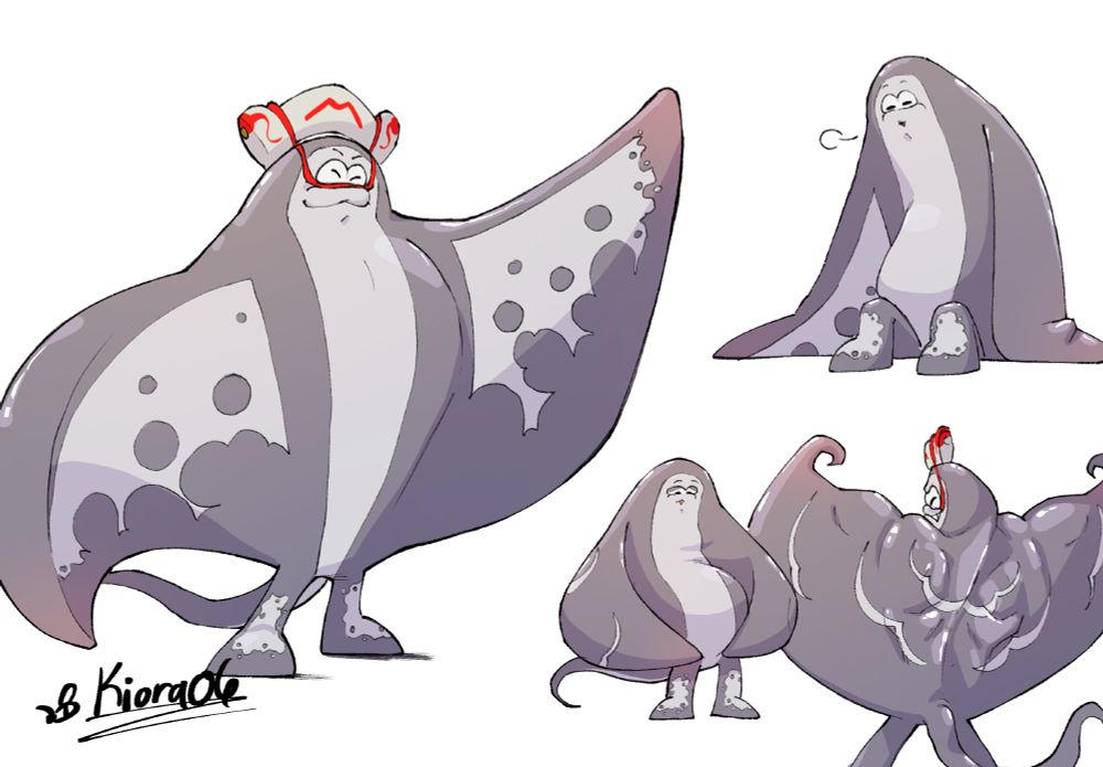 Big Man Splatoon in different poses.