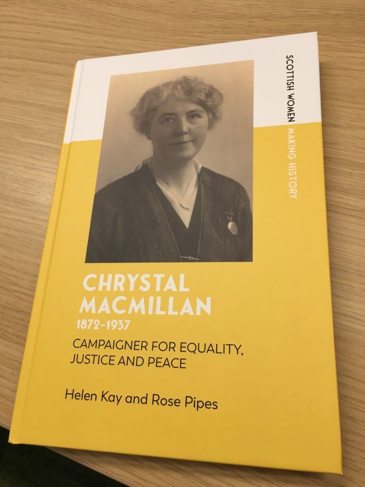 Front cover of book 'Chrystal Macmillan 1872-1975: Campaigner for equality, justice and peace' by Helen Kay and Rose Pipes. Portrait of Chrystal on the front.