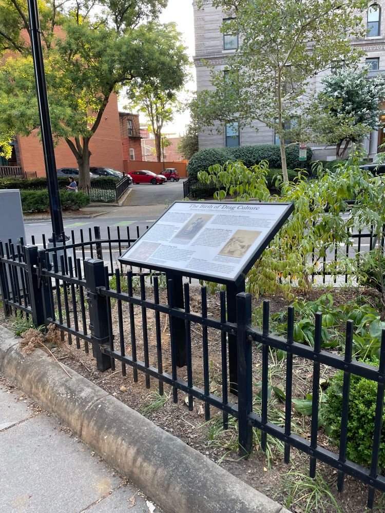 The plaque, at the park at Swann St & New Hampshire in DC. 