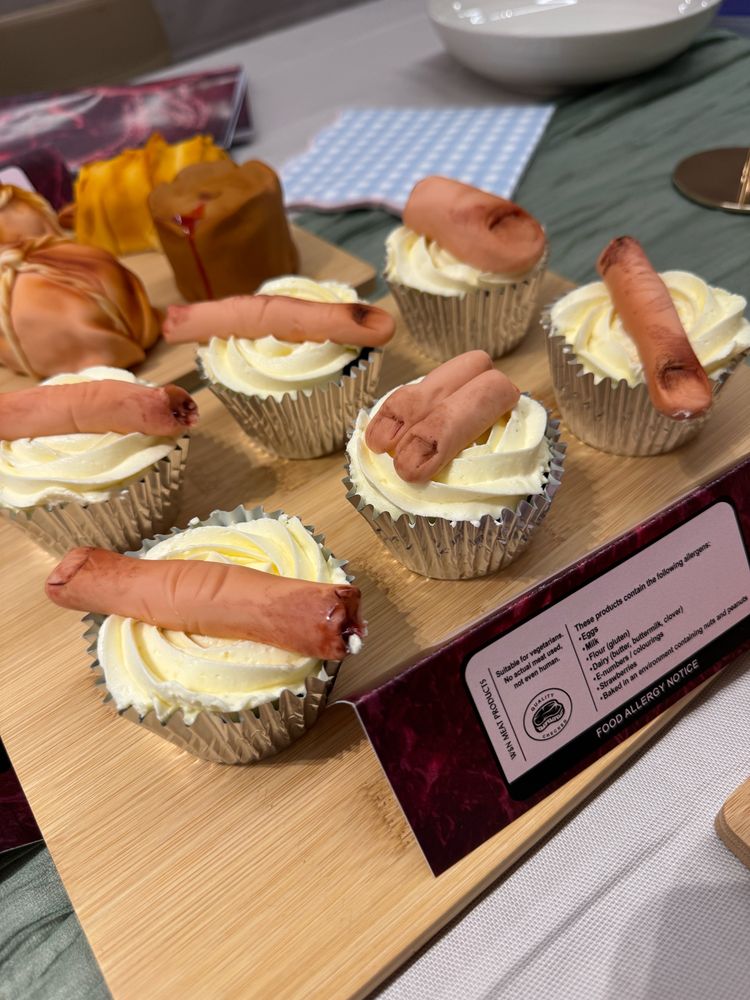 Severed digit cupcakes for Lucy Rose’s book The Lamb, so disturbingly realistic that I could not bring myself to eat one