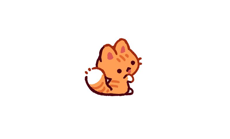 a doodle of a ginger cat washing itself