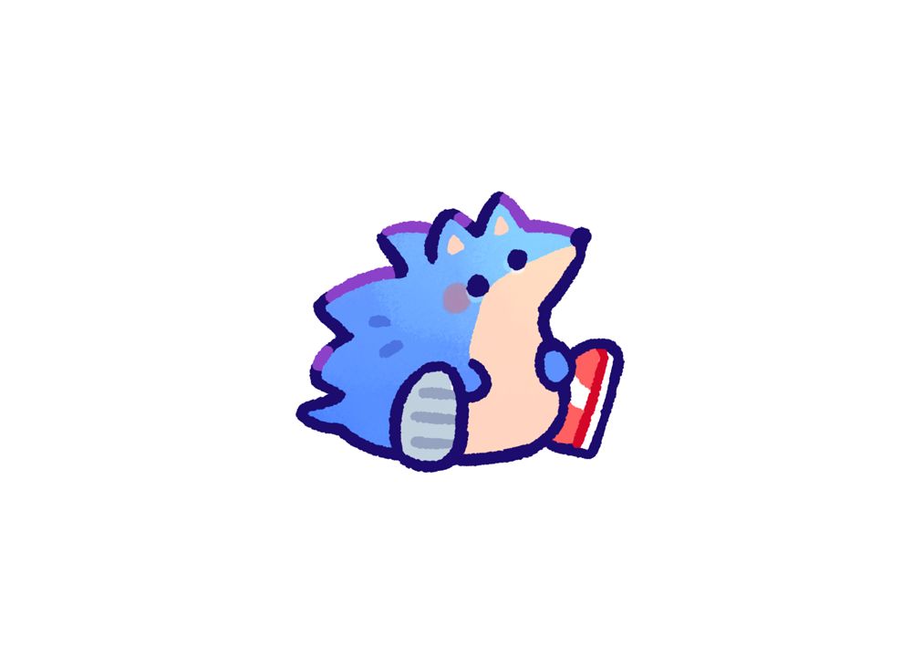 sonic drawn as a tiny hedgehog
