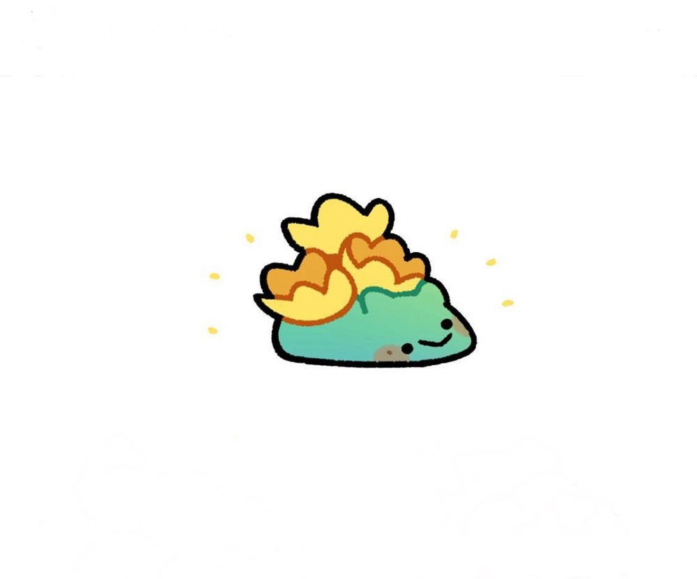 a flat bulbasaur in bloom 