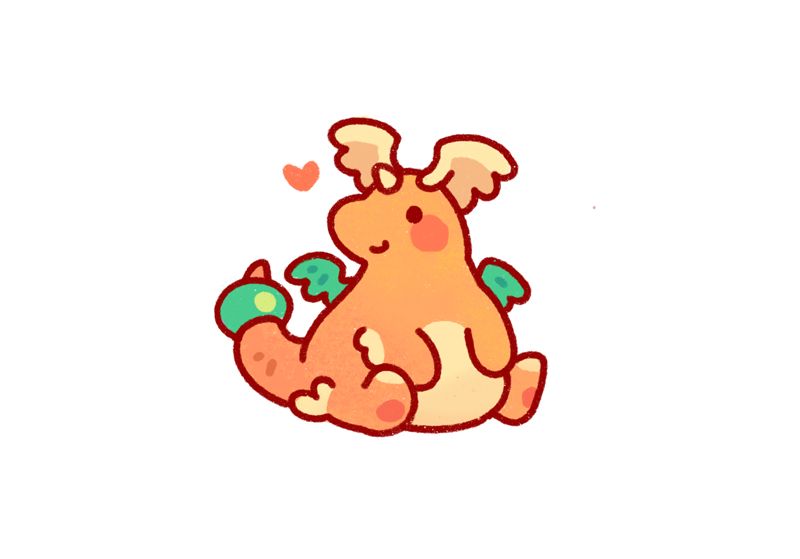 doodle of mega dragonite chilling