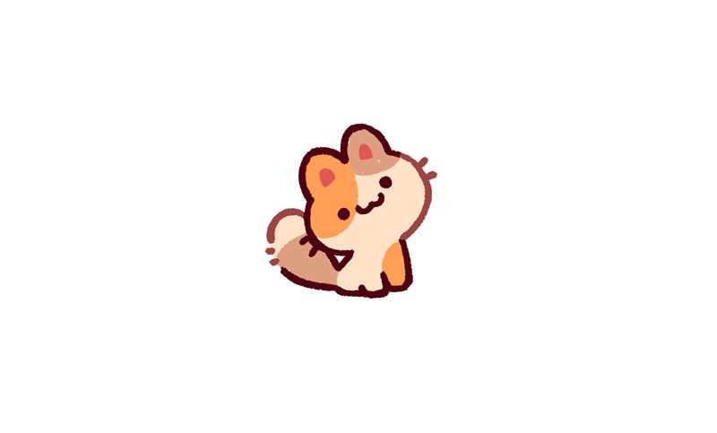 a tiny drawing of a calico cat