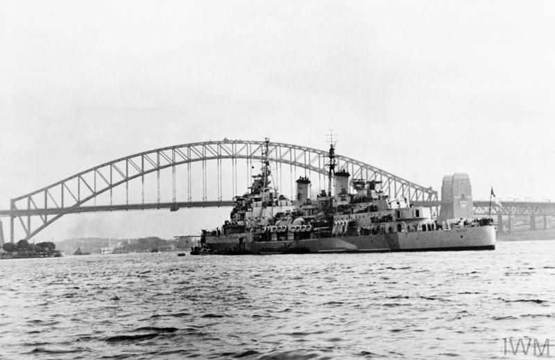 HMS Belfast in Sydney, August 1945