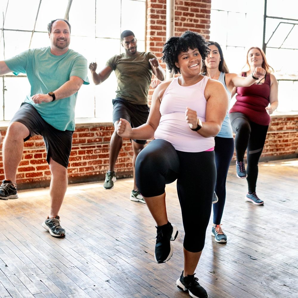 Zumba class in full flow