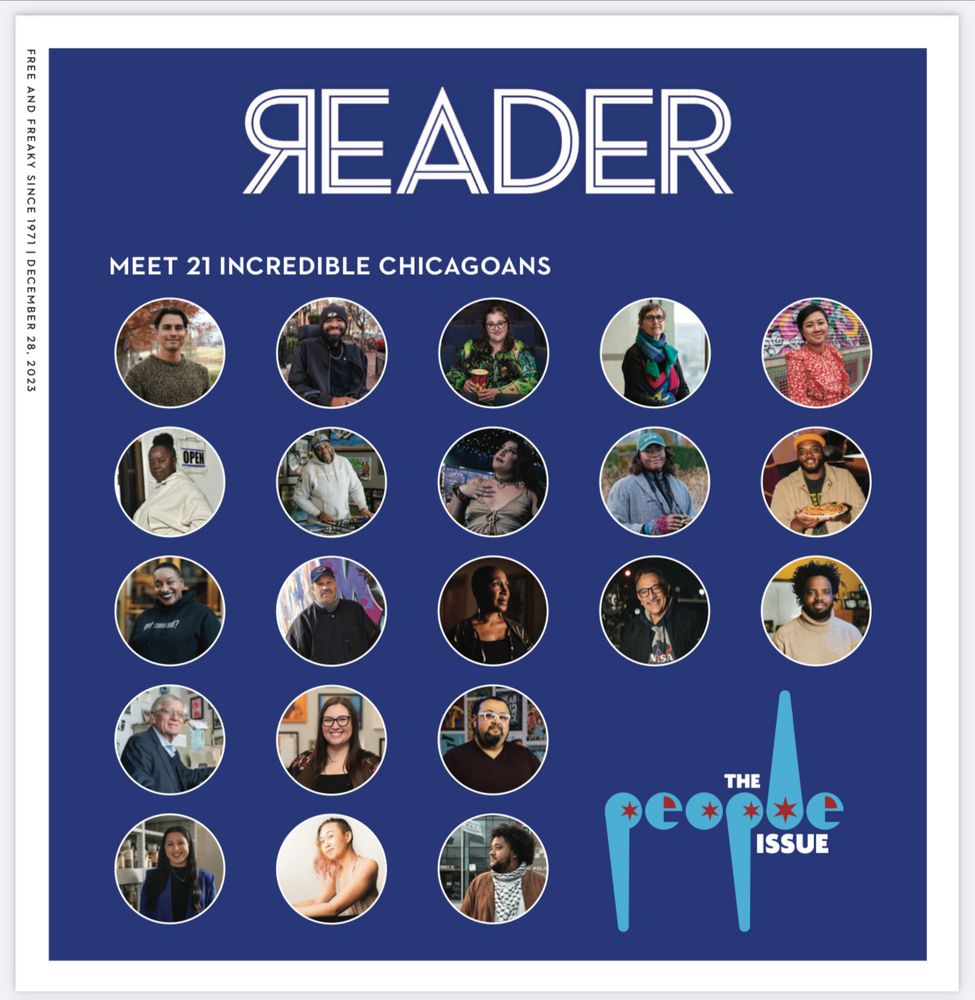 Digital cover of Chicago reader featuring 21 Chicagoans