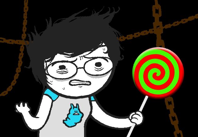 A .gif of Jane Crocker from Act 6 Act 5 Act 1 of Homestuck. She is experiencing withdrawl symptoms after engauging in Trickster Mode. These include sweating and uncontrollable shaking. I am likening these symptoms to what two weeks of the current administration in the U.S. is like. Jane is also looking towards the viewer in confusion, much like how I am in respect to how much time has passed.