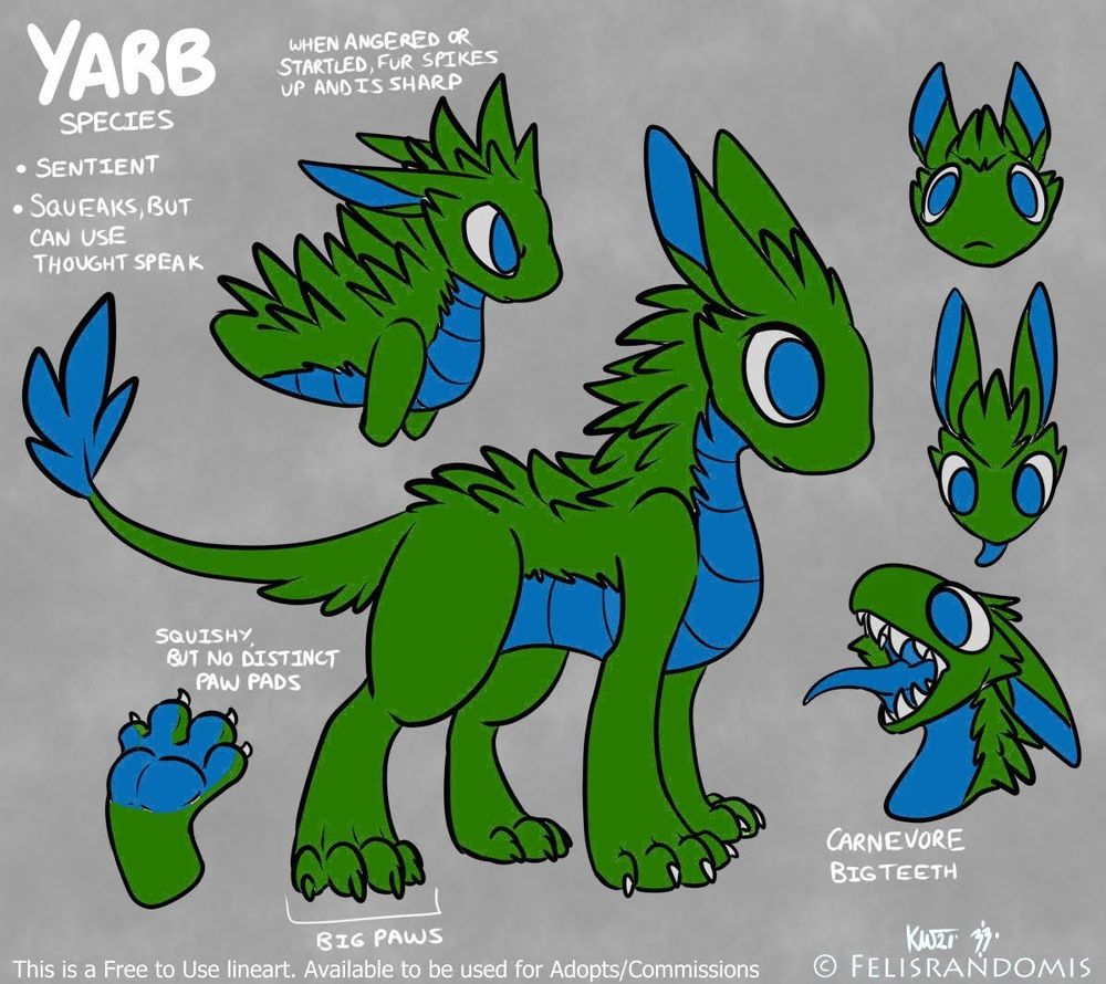 A green and blue Yarb named Jade
