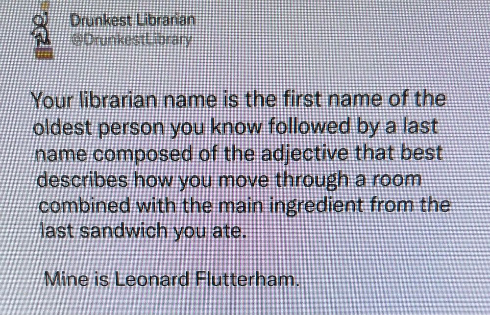 A tweet inviting people to find their librarian name
