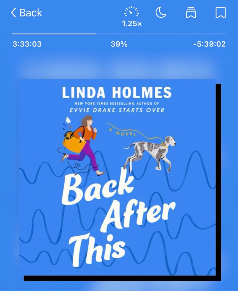 A screenshot from Libby, the book Back After This by Linda Holmes 