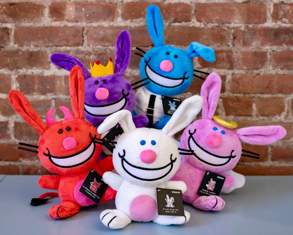 Its Happy Bunny plushies by Uncute.jpg