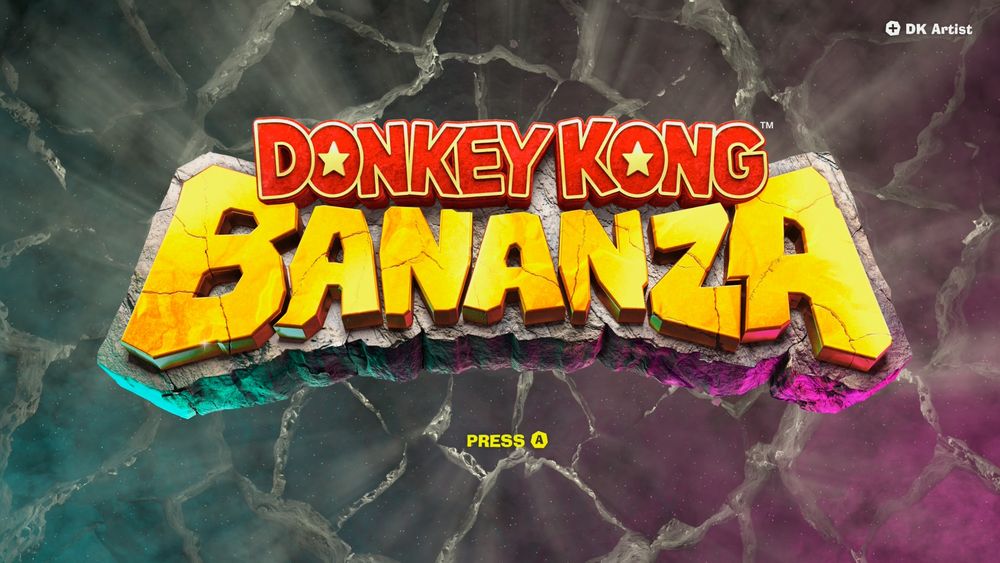 An image of the title screen from Donkey Kong Bananza.