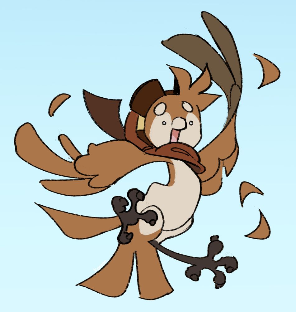 My bird mascot flying she's so stupid