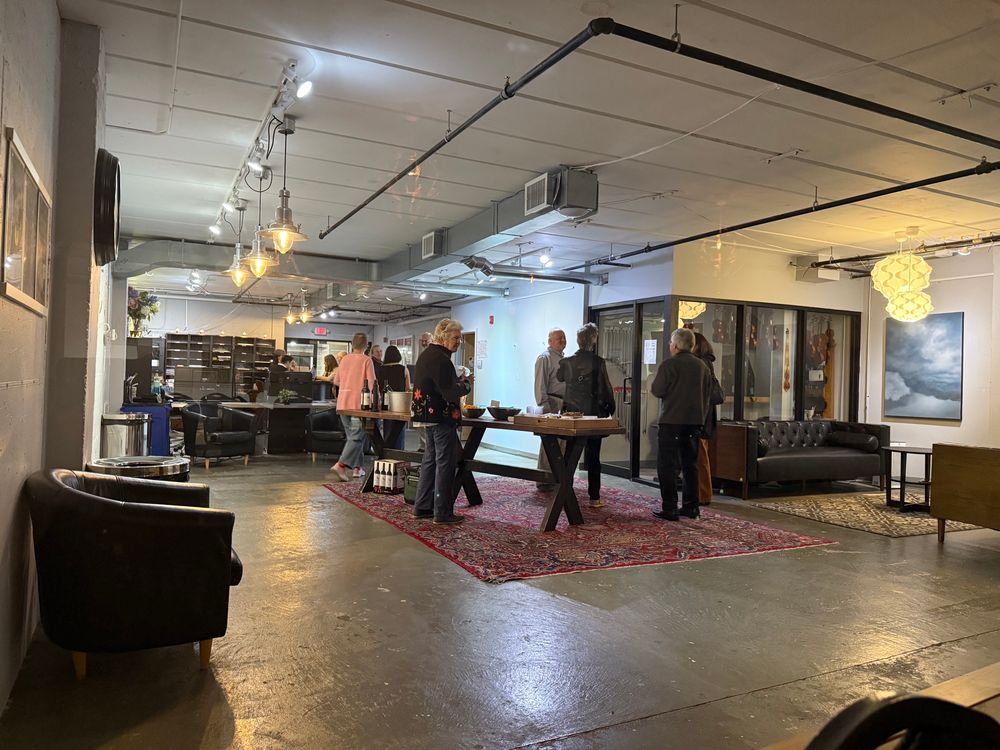 People gathering pre-show in the hall