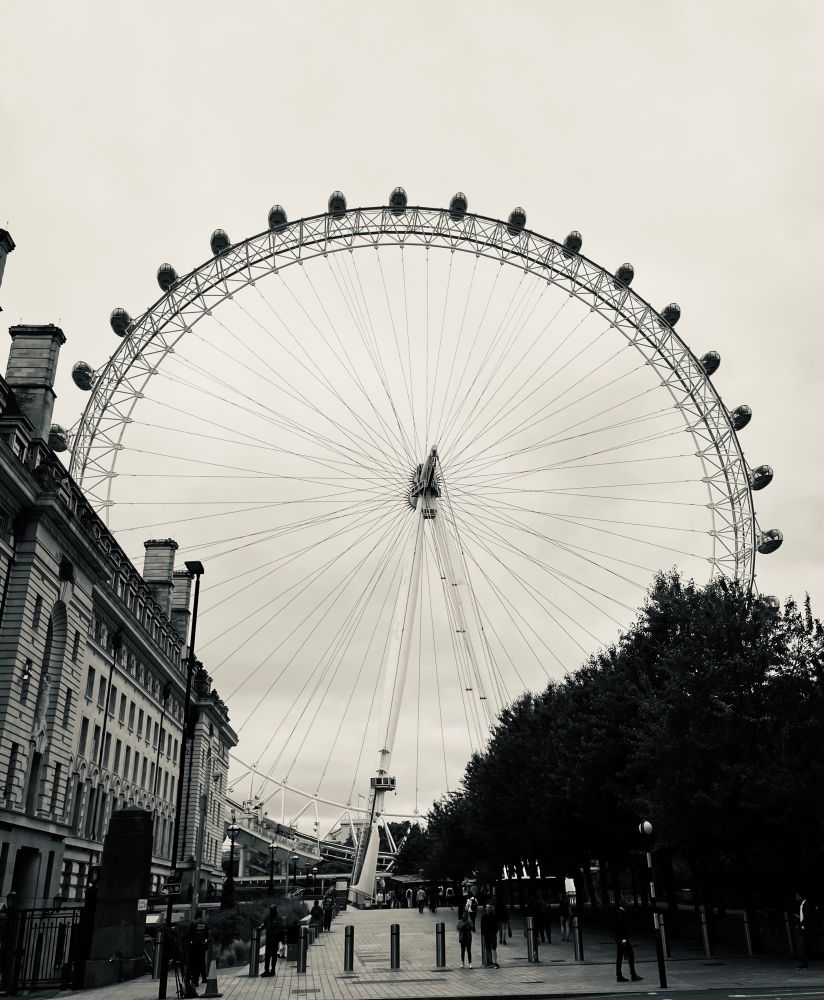 London eye in monochrome