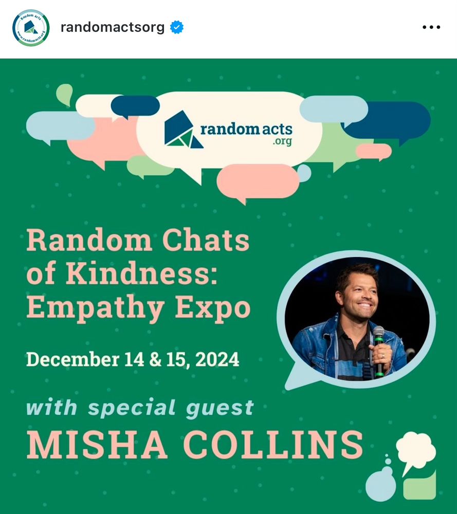 Poster of Misha Collins for a Random Acts event 