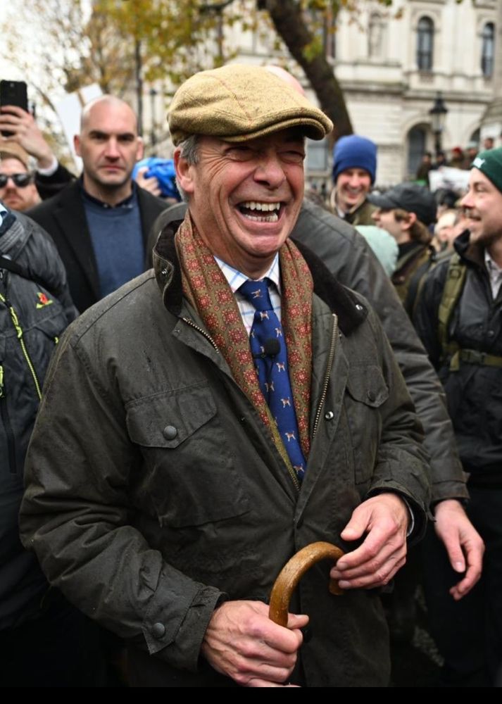 Nigel farage in barbour jacket at farmers protest