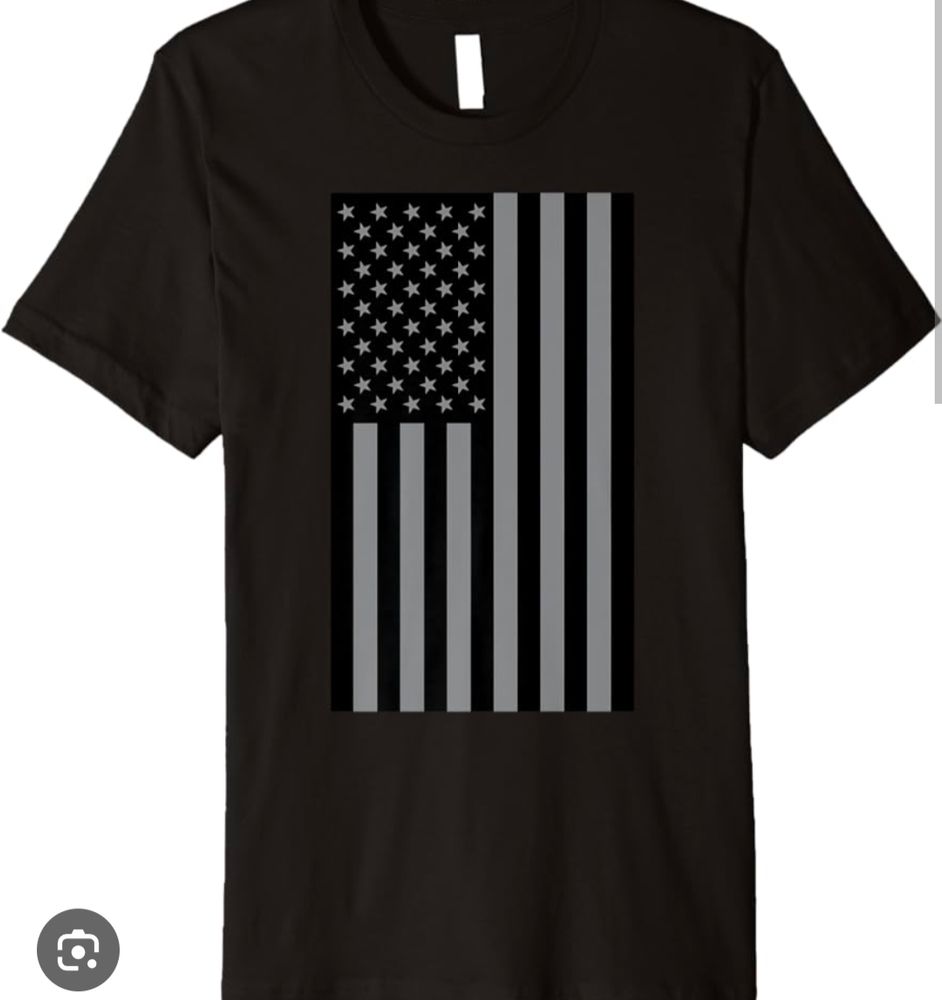 A black and white American flag T-shirt for fascists.