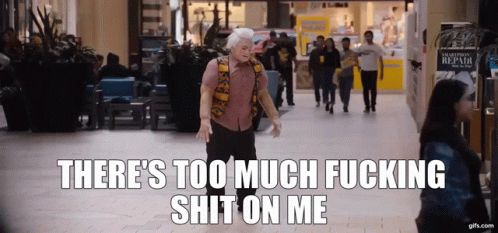 The I Think You Should Leave sketch we’re he’s in the mall wearing a rubber mask and bodysuit and clothes and looks like a deranged haunted mannequin and it say “there’s too much fucking shit on me”