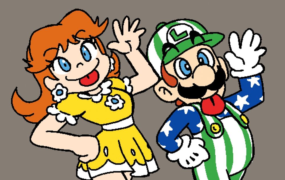 Why the NES Open Tournament outfits? I originally wanted Daisy to be the only one with that outfit, but it wouldn't be complete without Luigi having it as well.

Now it's your turn to draw how Mario and Peach (or another team) might feel!