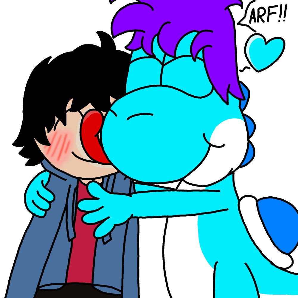 Me licking my best friend Ryan 🩵 