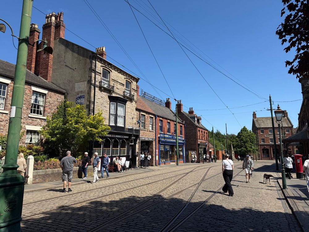 The 1900s street at Beamish Museum. Filled with Victorian shops and houses. 
