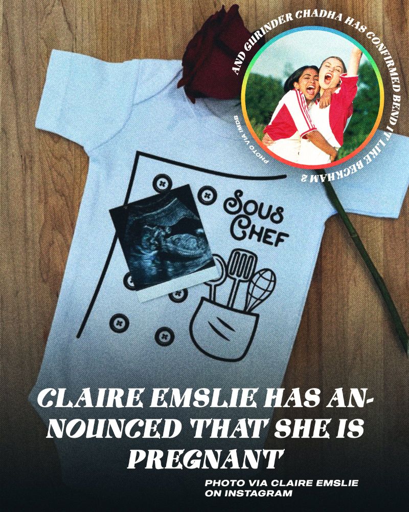 Claire Emslie has announced she is pregnant, and Gurinder Chadha has confirmed there will be a Bend it Like Beckham 2