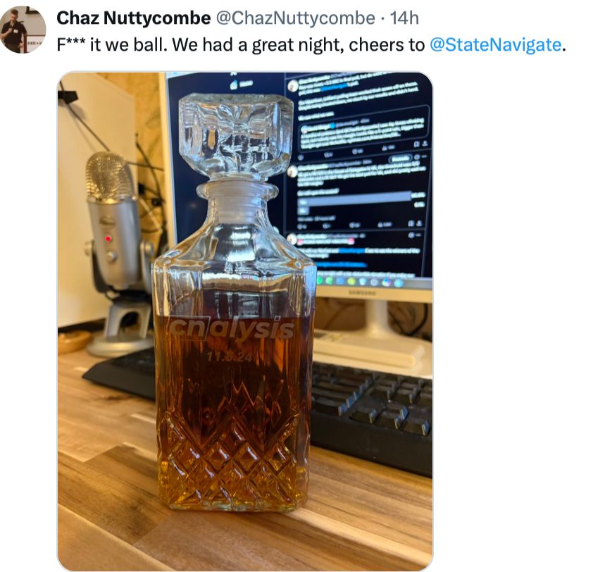 F*** it we ball. We had a great night, cheers to 
@StateNavigate
