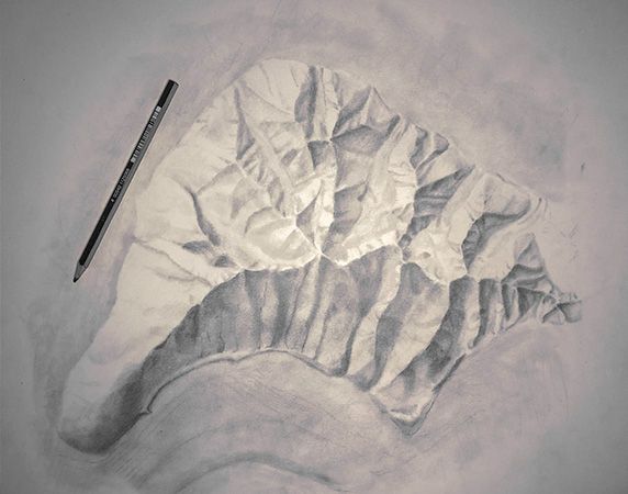 drawing of mountain above Knik glacier near Anchorage, Alaska.
