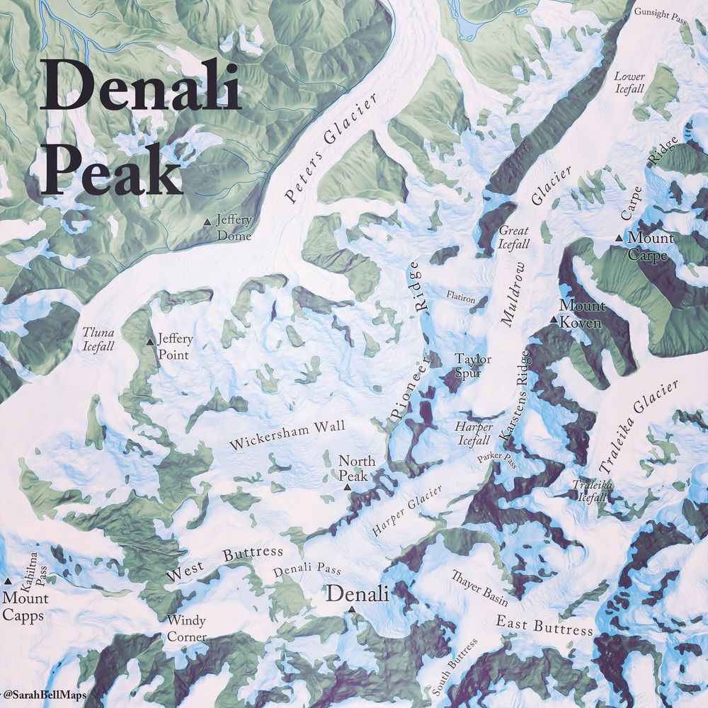 Map of the area around Denali